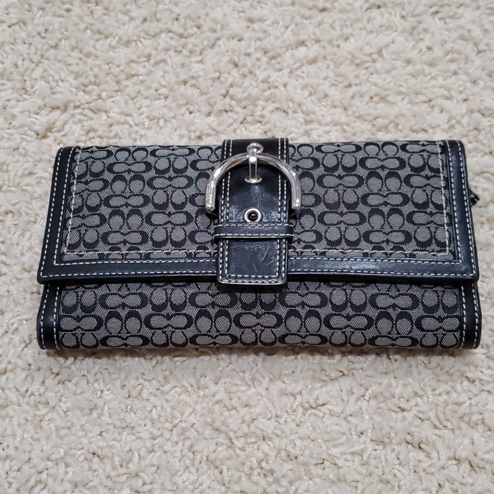Vintage Coach Signature Checkbook Wallet